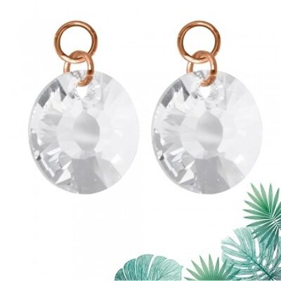 Percha Hawaii cristal blanco acero inoxidable rosado