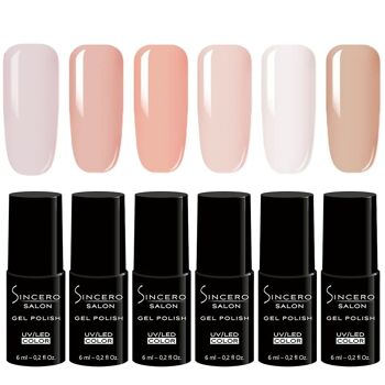 Set de vernis à ongles gel SINCERO SALON, Totally nude, 6 x 6ml 1