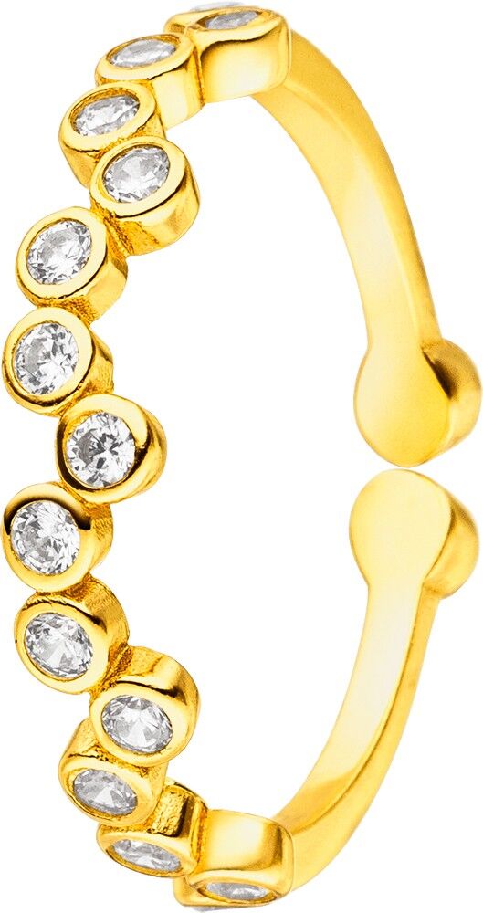 Gold-plated silver ring with zirconia