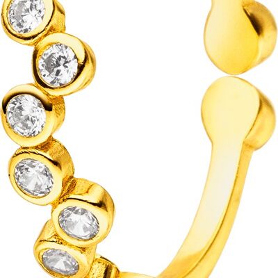 Gold-plated silver ring with zirconia