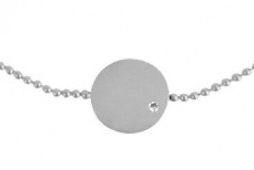 Bracciale con disco su catena a sfere in acciaio inossidabile