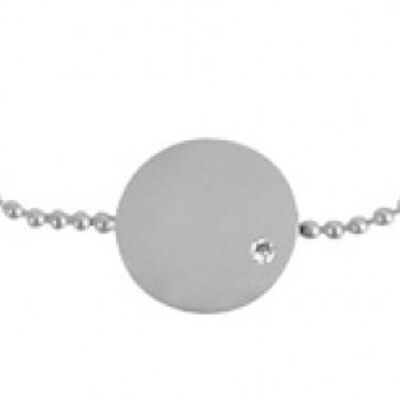 Bracelet with disc on stainless steel ball chain