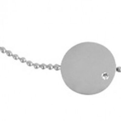 Bracelet with disc on stainless steel ball chain