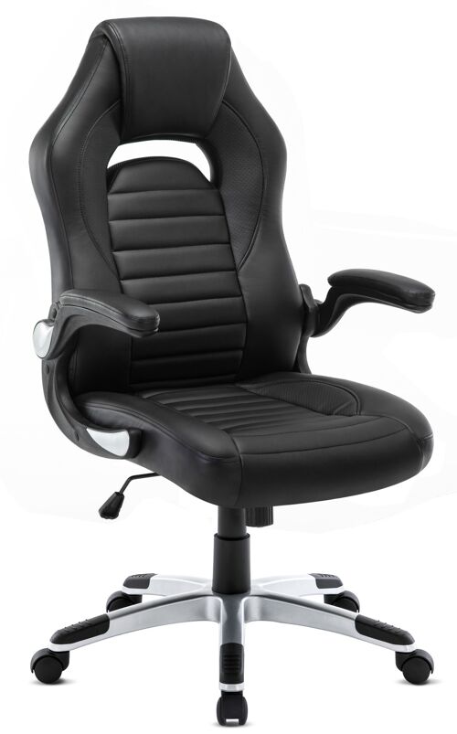 IWMH Drivo Gaming Racing Chair Leather with Foldable Armrest BLACK