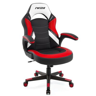IWMH Drivo Gaming Racing Chair Leather with 3D Swivel Handrest RED