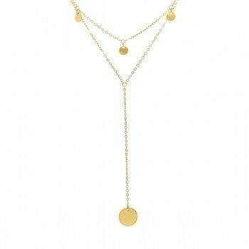 Catena a doppia fila Y placcata in oro