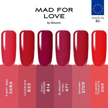 Set de vernis à ongles gel SINCERO SALON, Mad for love, 6 x 6ml 2