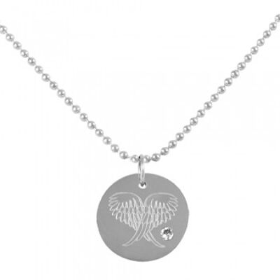 Chain with disc - angel wings on stainless steel ball chain