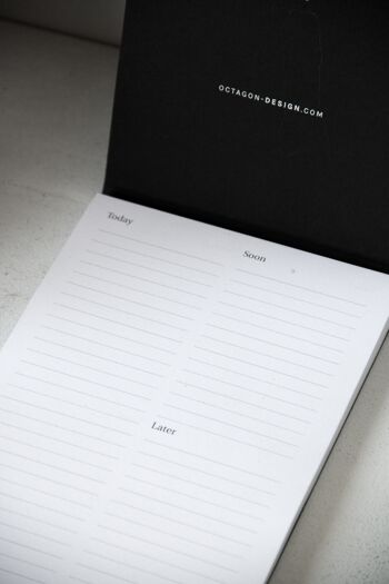 TOUT. Bloc-notes noir - Design octogonal 3