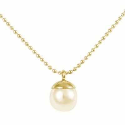 Chain with pearl on gold ball chain