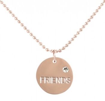 Chaîne avec rondelle - Friends on ball chain inox rosé 1