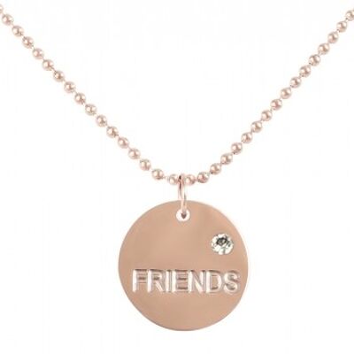 Chain with washer - Friends on ball chain stainless steel rosé