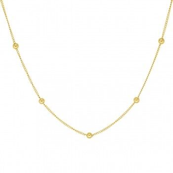 Catena con 11 sfere in acciaio inossidabile oro