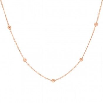 Cadena con 23 bolas de acero inoxidable, rosado