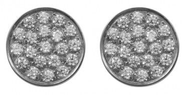 Round ear studs with set zirconia steel
