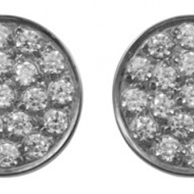 Round ear studs with set zirconia steel