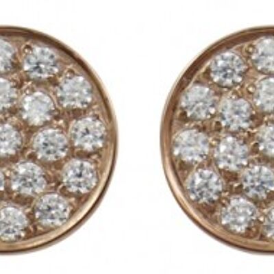 Round ear studs with rose zirconia