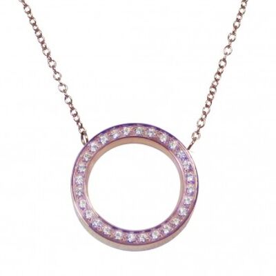 Circle chain simple L zirconia rosé