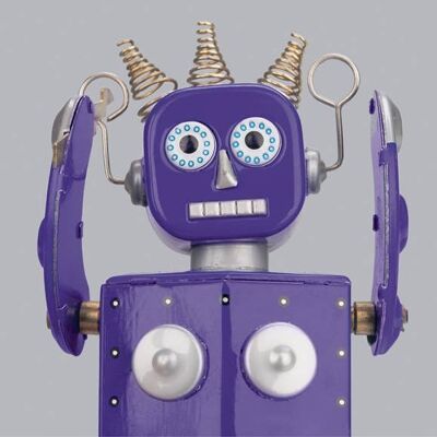 SO11 PURPLE ROBOT GREETING CARD