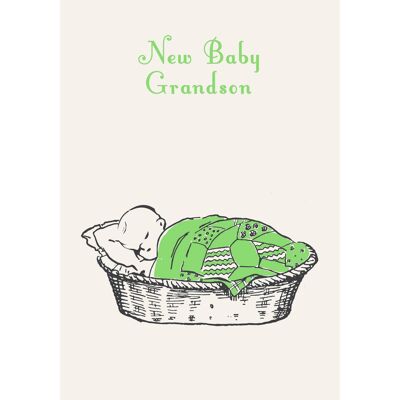 SP14 NEW BABY GRANDSON GREETING CARD