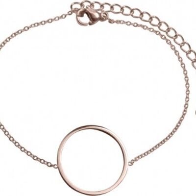 Open circle bracelet rose