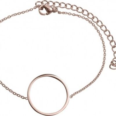 Open circle bracelet rose