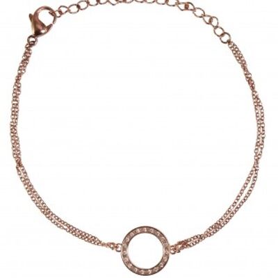 Pulsera círculo abierto circonita rosa