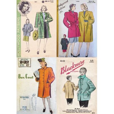 VC51 DRESSMAKING PATTERNS - COATS and JACKETS GREETING CARD