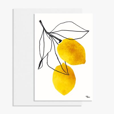 Postkarte Obst / Zitrone