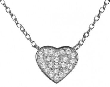 Catena cuore zirconia acciaio
