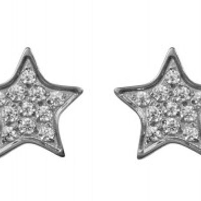 Pendientes pequeños de estrella con acero circonita