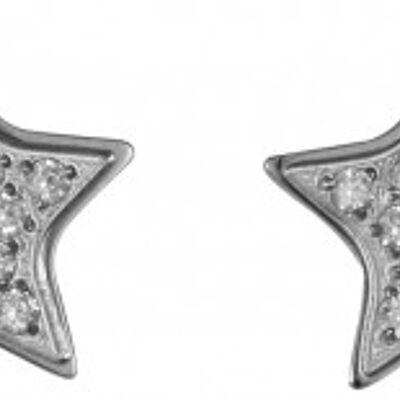 Large star stud earrings with zirconia steel
