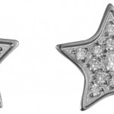 Large star stud earrings with zirconia steel