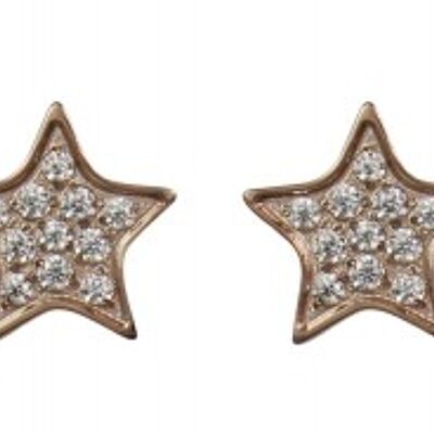 Ohrstecker Sterne klein mit Zirkonia rosé