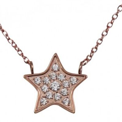 Chain star with zirconia rose