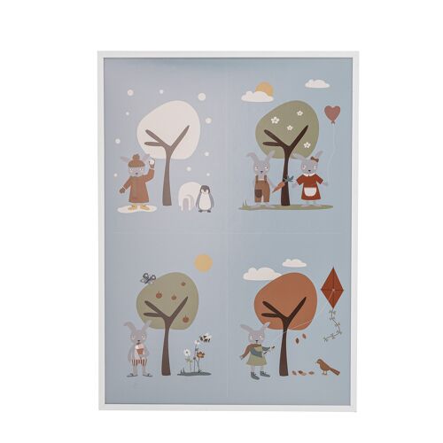 Oya Illustration w/ Frame, White, Pine