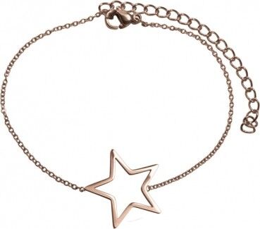 Pulsera estrella rosa abierta