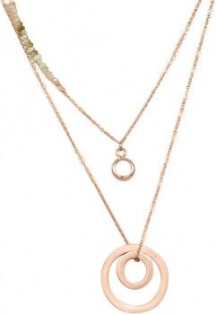 Collane con ciondoli a cerchio e pietre verdi, rosa in acciaio inossidabile