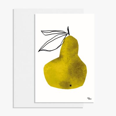 Postkarte Obst - Birne