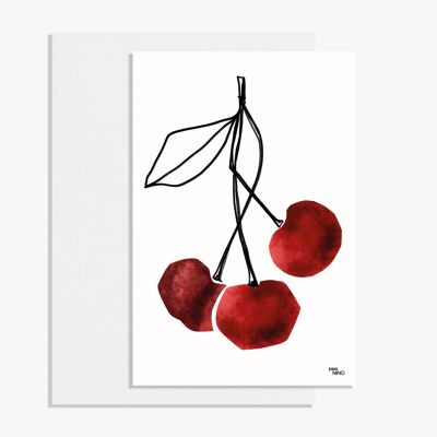 Postkarte Frucht - Kirsche