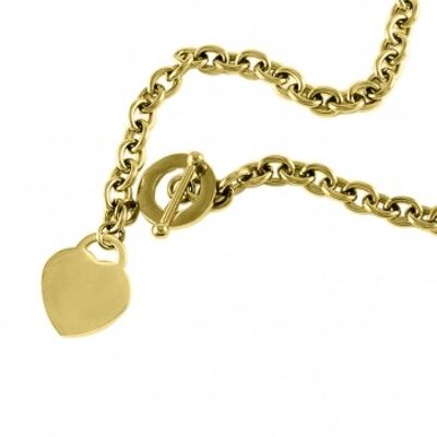 Chain with a gold heart with toggle clasp