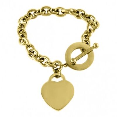 Bracelet heart gold with toggle clasp
