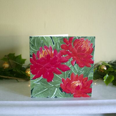 Botanical Impressions Christmas Cards - Pack of 6 Chrysanthemum Impressions Card