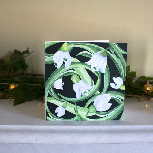 Botanical Impressions Christmas Cards - Pack of 6 Snowdrop Impressions Card