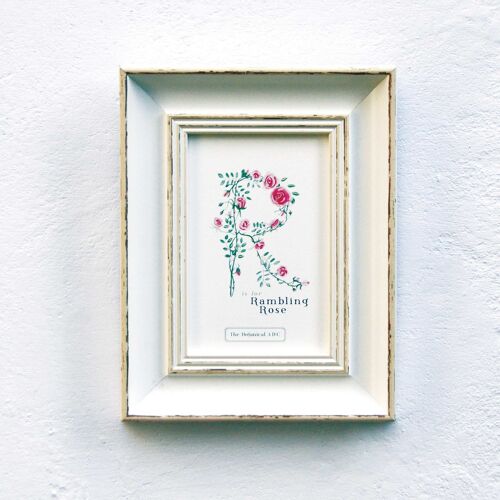 Flower Letter Print R - Rambling Rose Small