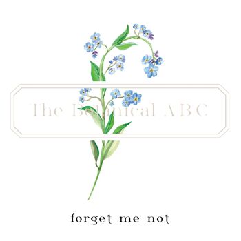 Impression de lettre de fleur F - Forget Me Not Small 2