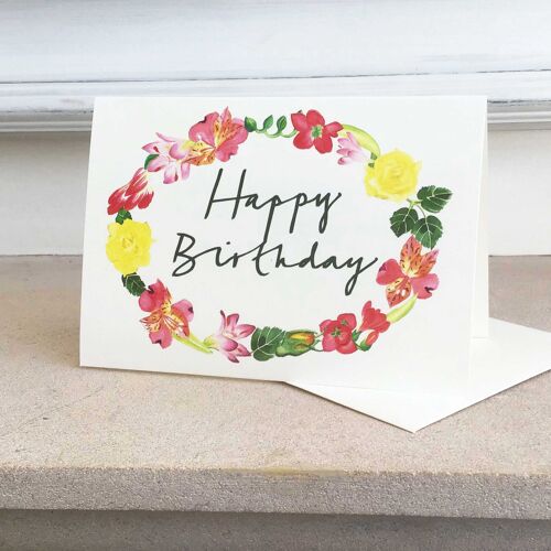 Happy Birthday Garland Card - Twine Tied Pack of 6 Cards  £10.00