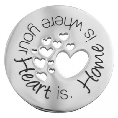 Coin disc Home is where your heart is stainless steel