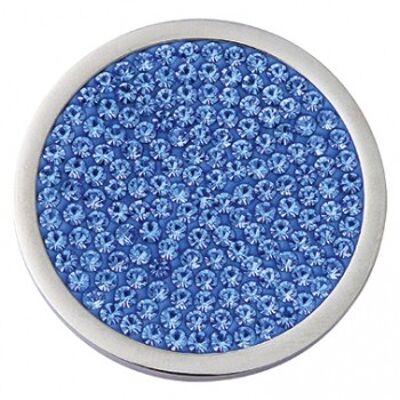 Disco moneta zirconia blu