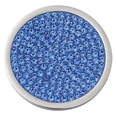 Moneda disco circonita azul